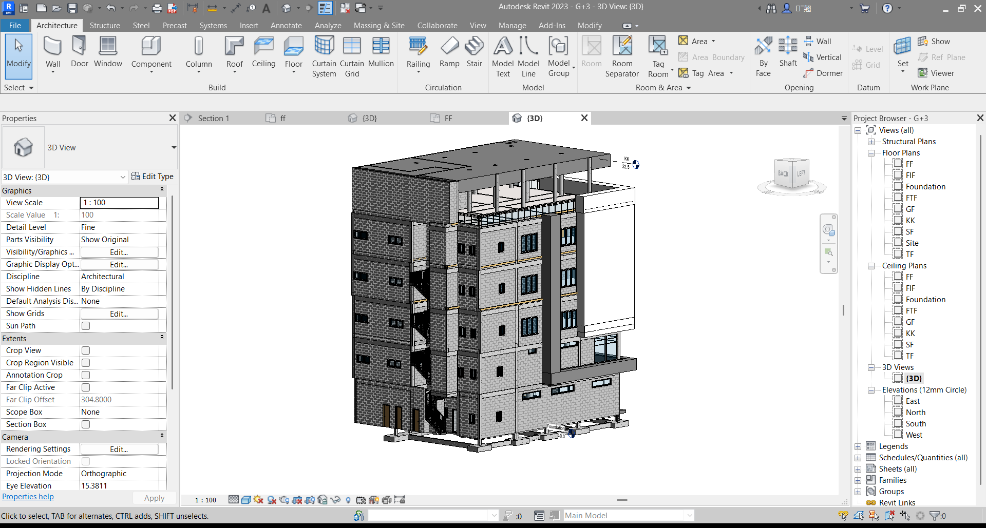 Autodesk Revit 2023 - [r project 2 - 3D View_ {3D}] 18_06_2026 02_45_53